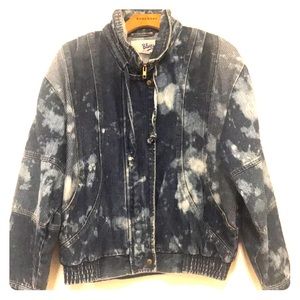 Vintage BLEACHED washed stitched Denim Jacket!!!